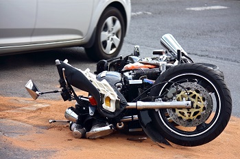 Motorcycle Tipped Over After Accident